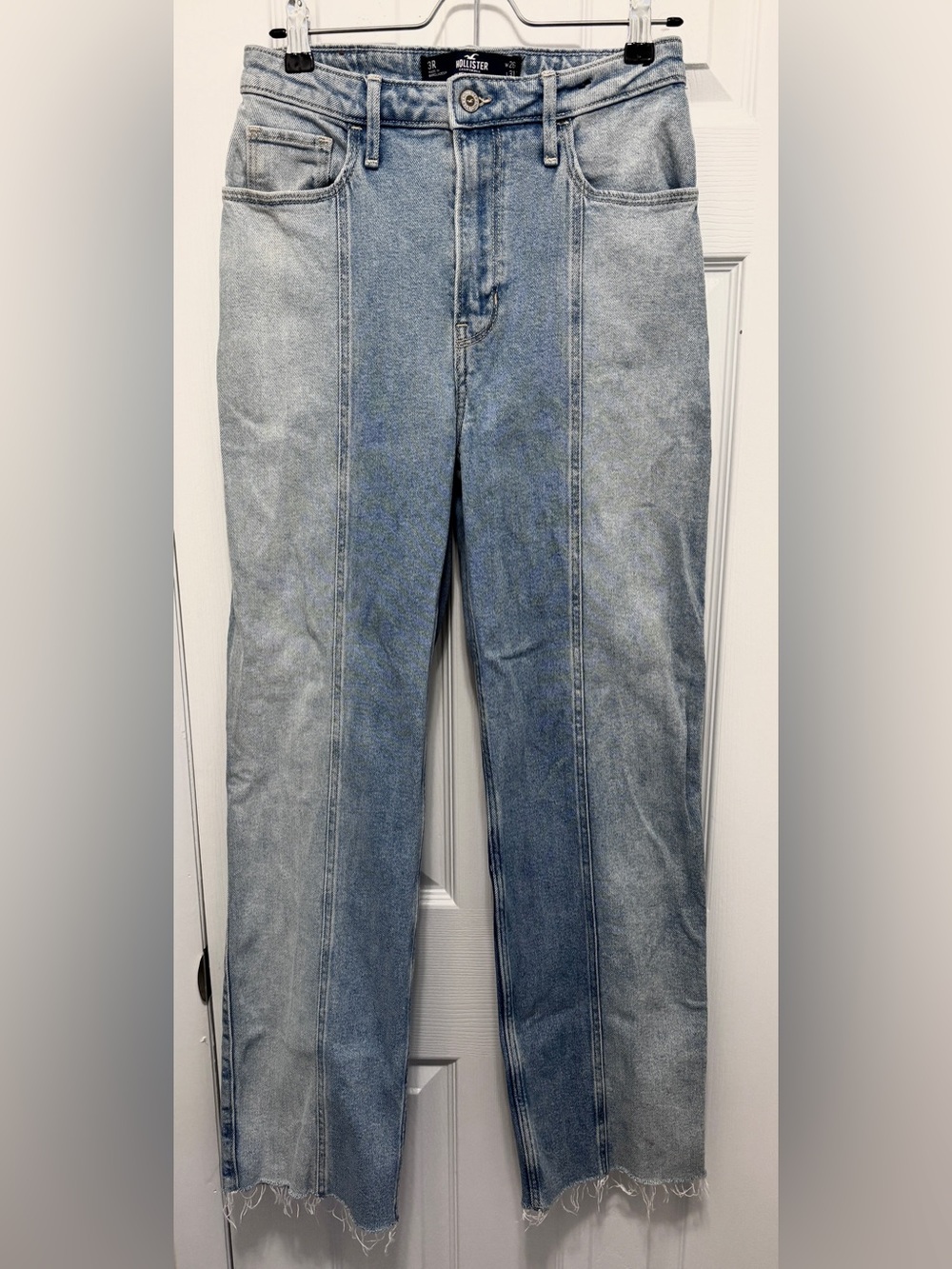Hollister Two-Tone Light and Medium Blue Straight Jeans